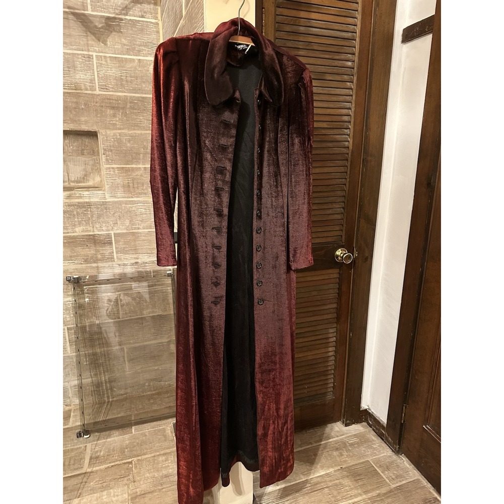 Vintage 70s Clobber of London Dark Burgundy Floor Length Jacket